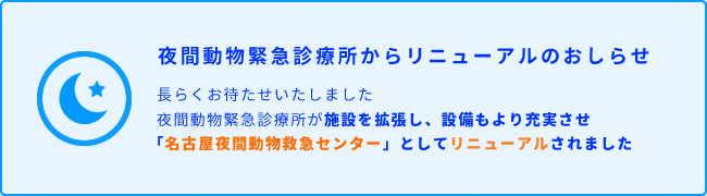 夜間動物緊急診療所の改装に伴う工事のご案内