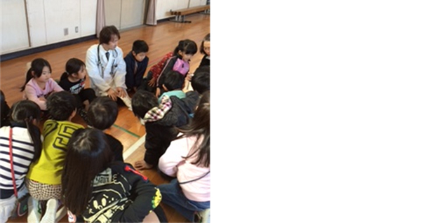 高木小学校1年生の動物ふれあい教室を開催。
